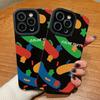 Vertical Leather Shell Color Party Printed Patterned Shockproof Soft Silicone Case with Camera Lens Full Protection for IPhone Samsung