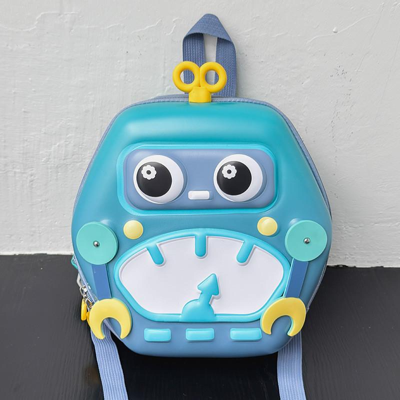 Cute Eggshell Backpack With Robot Print Design For Daily Daycare Children Use
