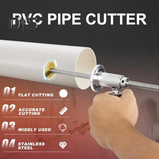 Water Pipe Cutter Sturdy Construction Adjustable Cutting Depth Ergonomic Handle High Hardness Compact Design PVC Pipe Cutter Kit with Replacement Saw