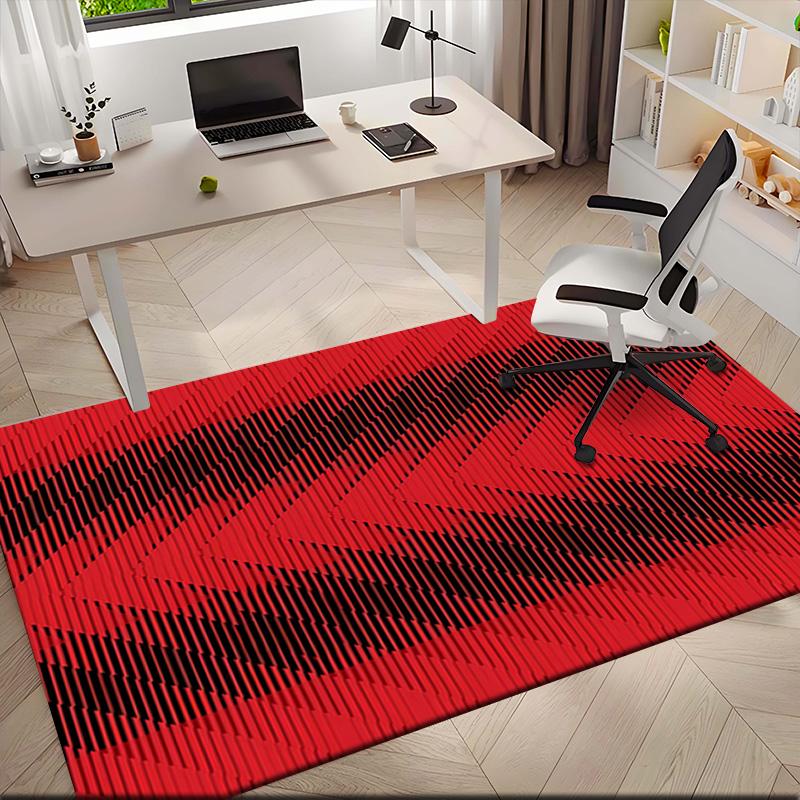 1pc Red Sports Jersey Number Design Carpet Rug for Living Room Bedroom Home Sofa Decoration,Kids Play Non-slip Floor Mat