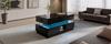 Coffee Table High-Gloss Height-Adjustable with Storage Space LED Lighting Socket Lift-Top Living Room Table Drawers Storage
