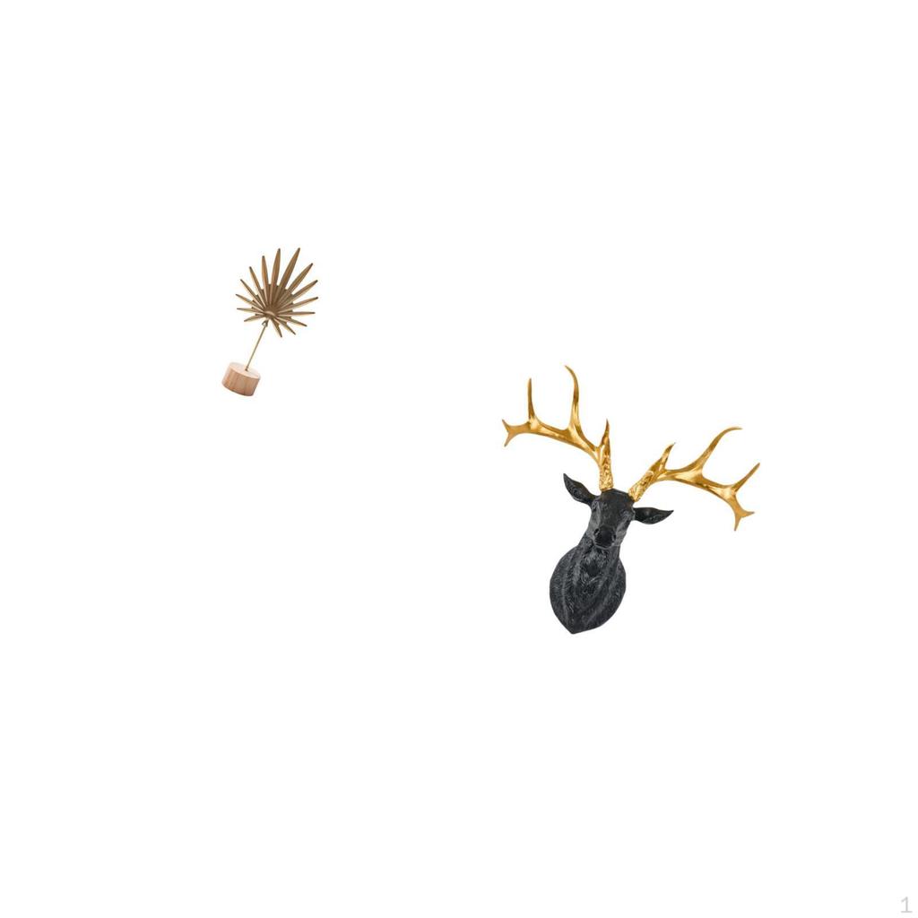 Nordic Abstract Metal And Resin Deer Head Sculpture Creative Figurine Ornament for Home Office Table