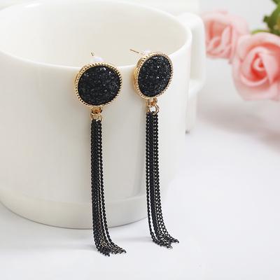 New Gold Long Crystal Tassel Dangle Earrings for Women Wedding Drop Earring Fashion Jewelry Gifts