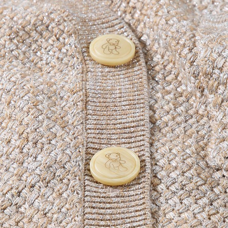 Sweater Button Top Women'S Round Coat Resin Button Cartoon Children'S Button Cardigan Jacket Cute Button High-End