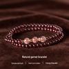 Garnet Wine Red Bracelet: Strawberry Crystal Bead Multi-strand Layered Handmade Jewelry for Women
