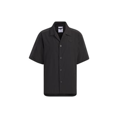 Originals Monogram Print Color Block Casual Sports Short Sleeve Shirt Unisex Tops Black IN1033