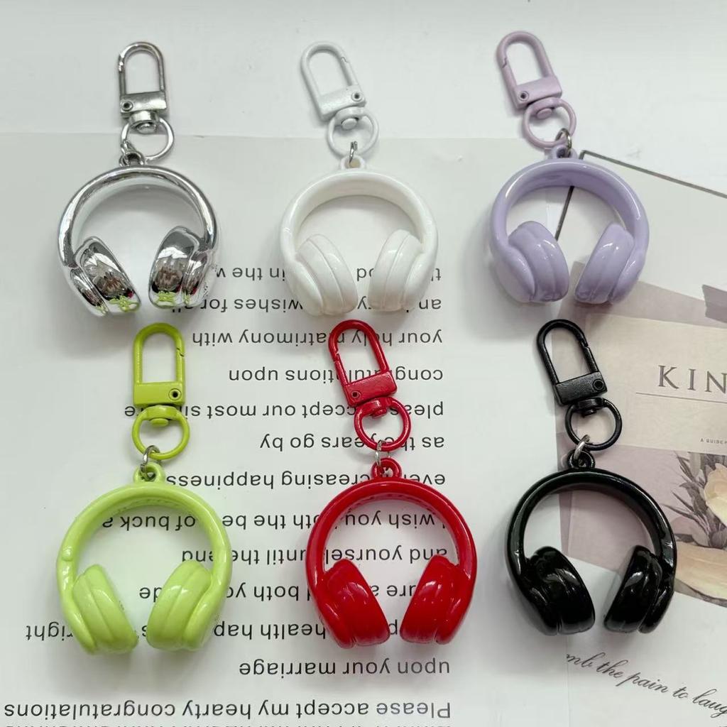 1 Piece Mobile Phone Chain Earphone Charm Backpack Hanging Decoration Cute Colorful 3D Earphones Pendant Keychain Gifts