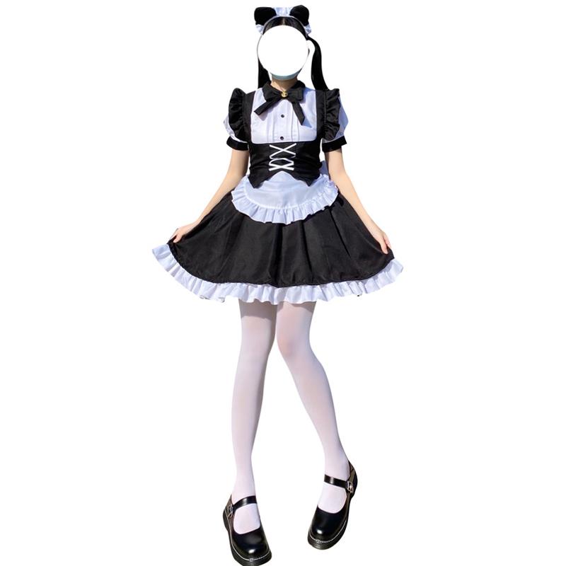 New Black And White Lolita Gothic Maid Uniform Halloween Lolita Women's Dress