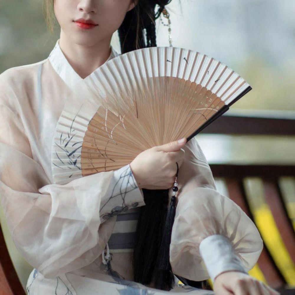 Ancient Dance Fan Handhold Cheongsam Fan Portable Folding Fan  Summer Gift