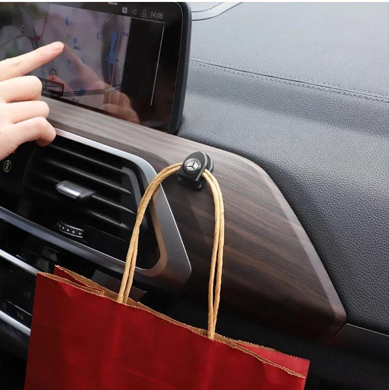 Car Hooks Self Adhesive Car Mini Storage Hooks Car Accessories For Mercedes Benz A B C R G Class AMG W211 W204 W210 W251 CLA GLA