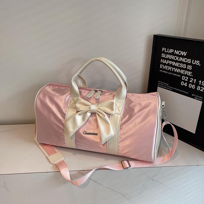 

Korean Style Color Block Travel Bag with Wet/Dry Separation, Crossbody Handbag for Fitness, Swimming, and Short Trips рожевий