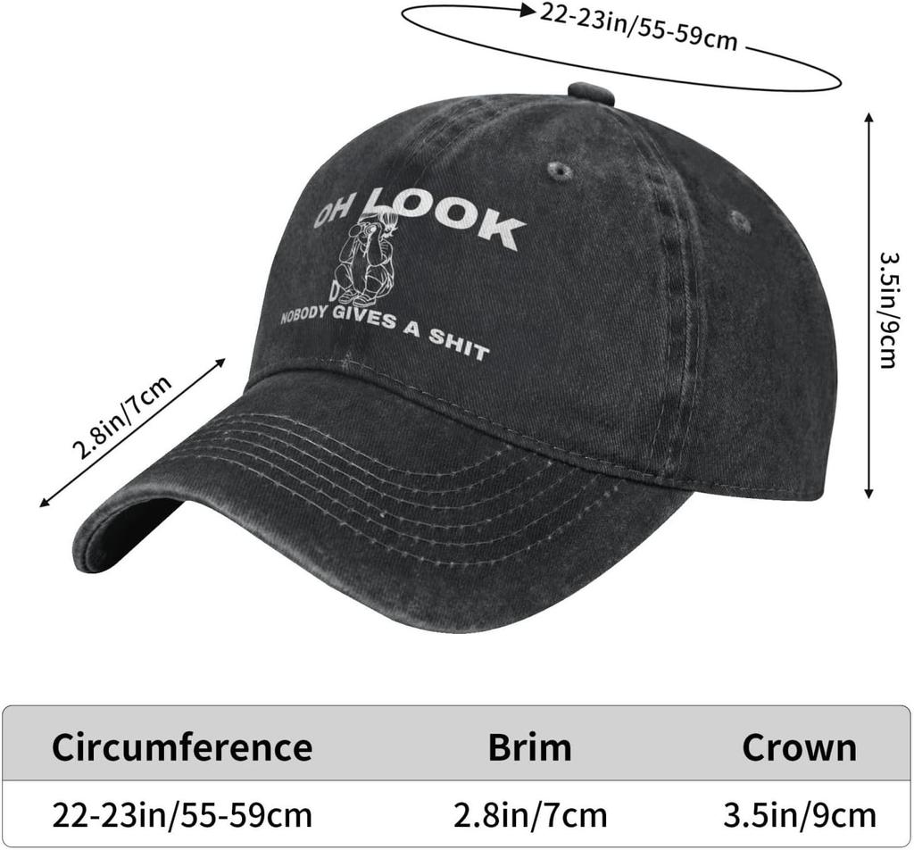 Oh Look Nobody Gives A Shit Baseball Cap Funny Photographer Hat Adjustable Cotton Casual Headwear