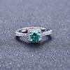 Maldives Blue Green Moissanite Ring for Women Classic Square Cut Solitaire Engagement Ring