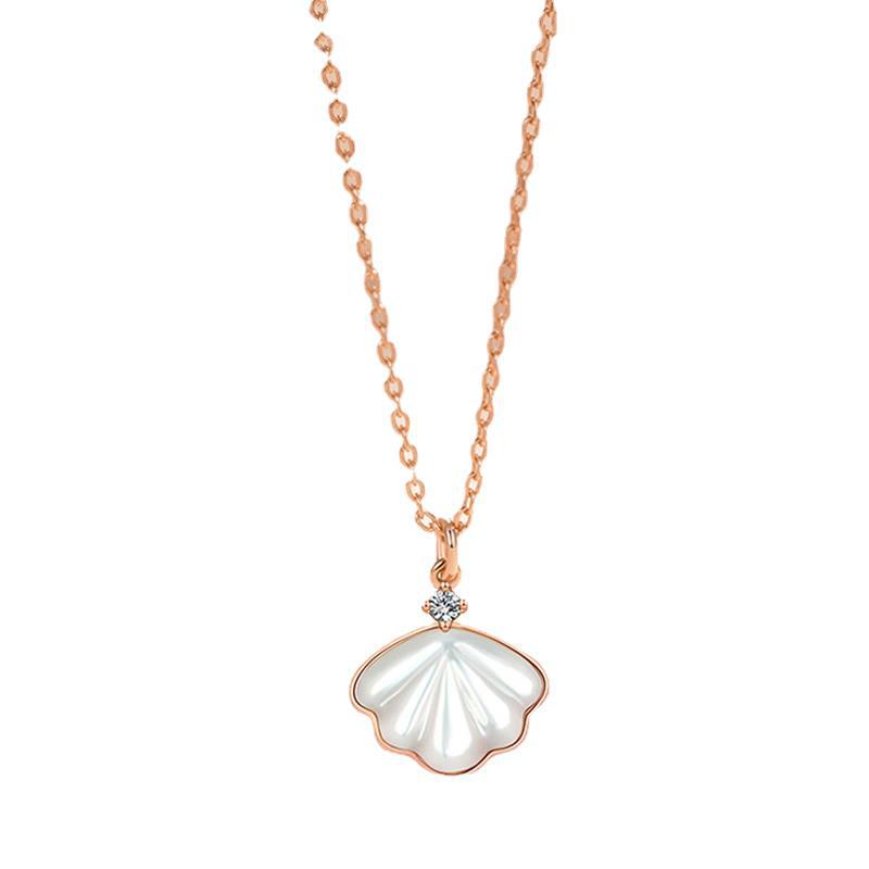 BELLA BOX New 925 Sterling Silver Style, Light Luxury, A Lifetime White Mother-of-pearl Collarbone Chain Accessory