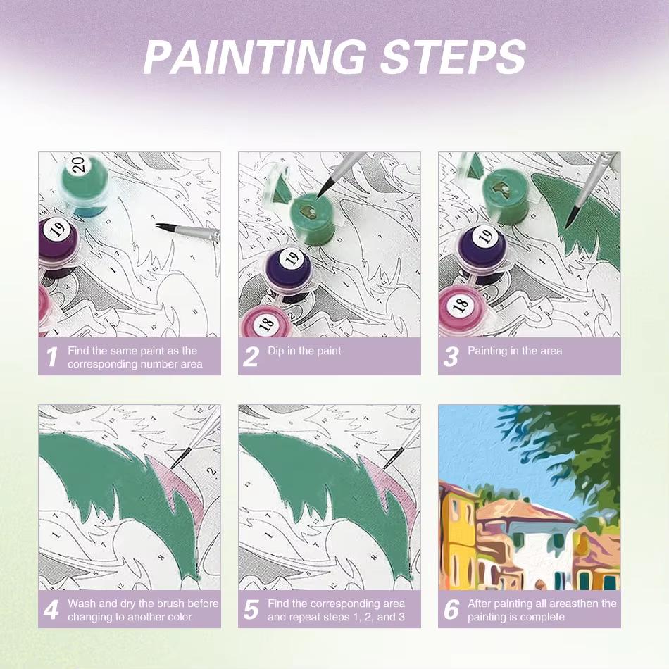 Foto Individuelles Malen nach Zahlen Bild Zeichnung Leinwand Digitale Malereien nach Nummer Personalisierte Dekorationsmalerei Sets