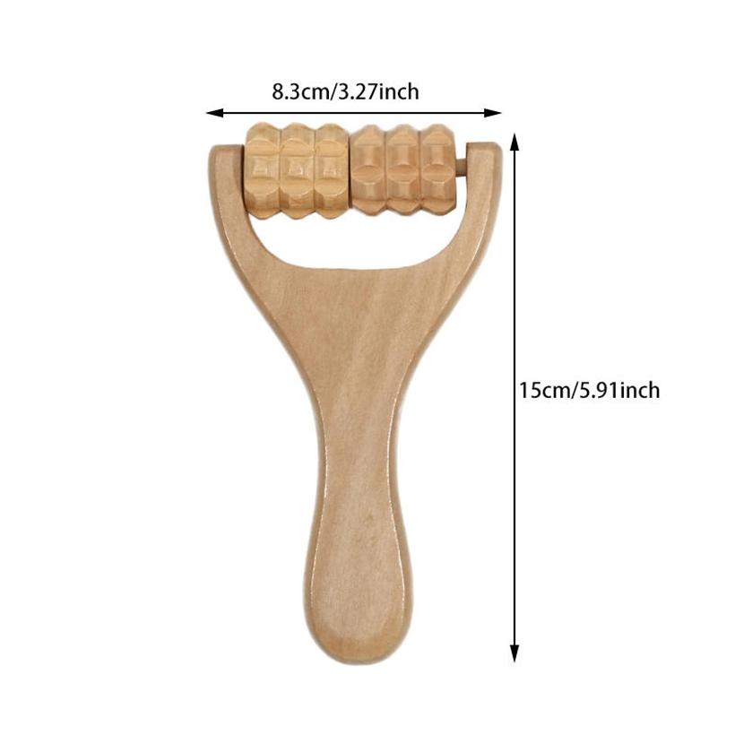 Wooden Massage Roller Multi Functional Handheld Body Face Neck Trigger Point Massager Tool