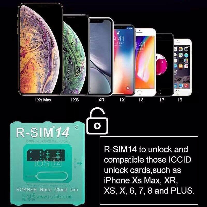 R-SIM 14 Karta RSIM Nano Unlock dla iPhone XS MAX/XR/XS/8/7/6 4G iOS 12