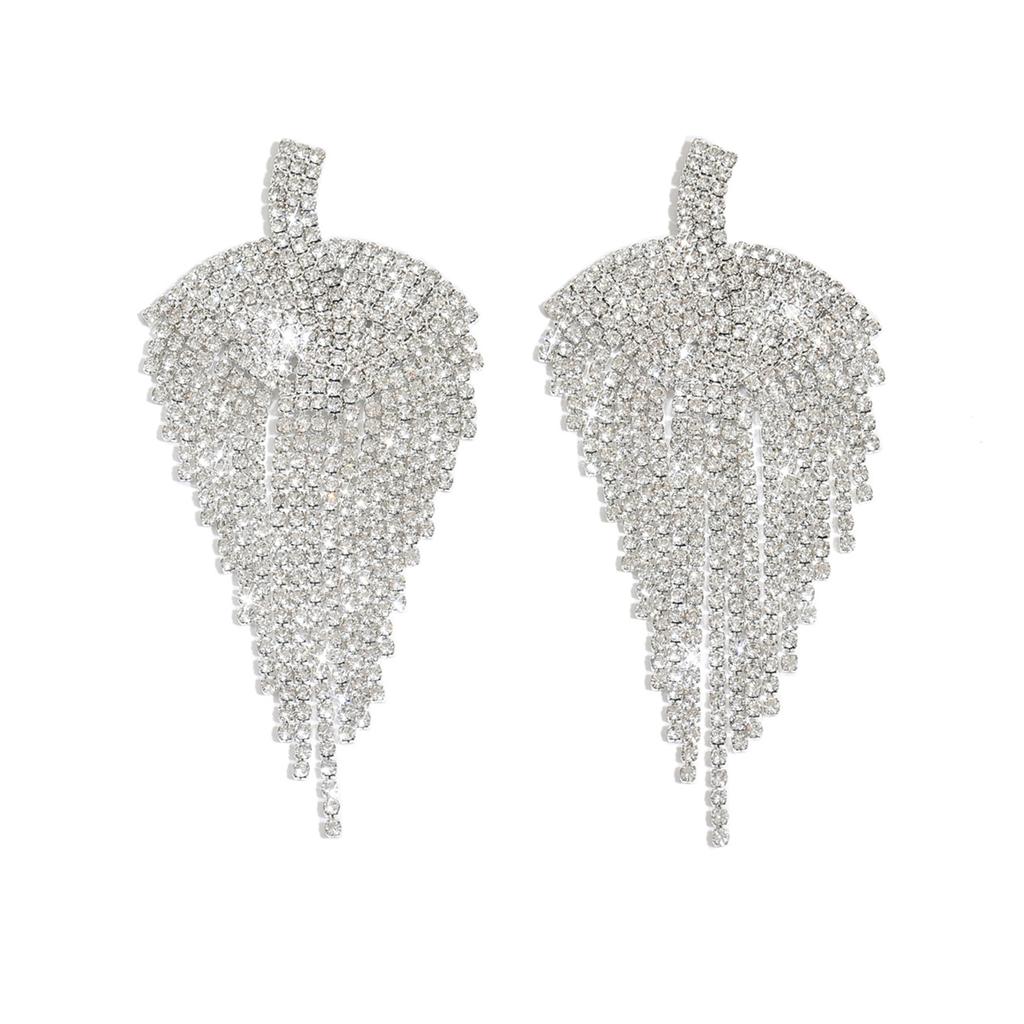 European and American full diamond irregular earrings with exquisite and luxurious design, earrings for street photography, and