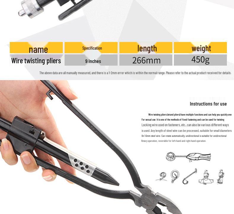 Aviation Safety Wire Twisting Pliers - One-Way Locking Wire Winding Pliers