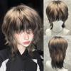 Handsome Anime Cos Wig Siamese Cat Short Gradient Hair Wolf-Tailed Mullet Head Wigs  for Boys