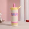 316 Stainless Steel Insulated Tumbler With Straw Lid Carry Rope 650ml Cartoon Design Kids Women Students Outdoor Travel