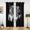 Wolf Tier Schwarz Weiß Luxus Vorhänge für Wohnzimmer Fensterdekoration Vorhang für Schlafzimmer Heimdekor
