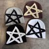 Winter Autumn Knit Hat With High Top Design And Star Pattern For Daily Wear