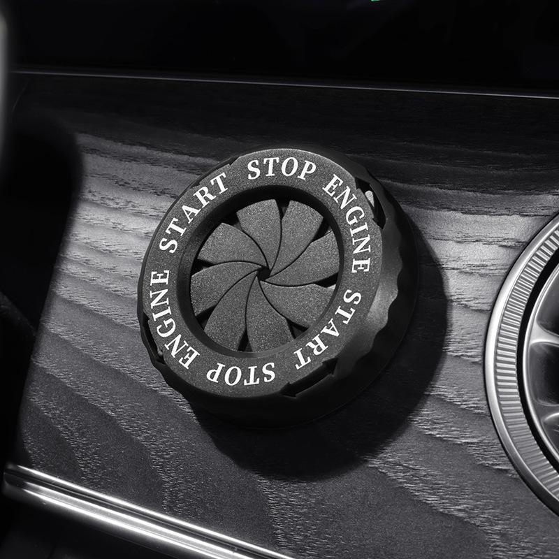 Car Ignition Switch Cover Light Touch Start Button Rotation Protective Cap Motorcycle Start Stop Ring Anti-Peeping Decoration