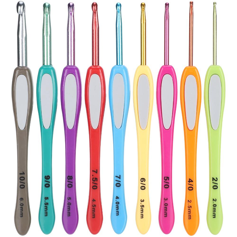 9 Pcs 14cm Length Knitting Tool Set Aluminum Needles Aluminum Crochet Needles DIY Handwoven
