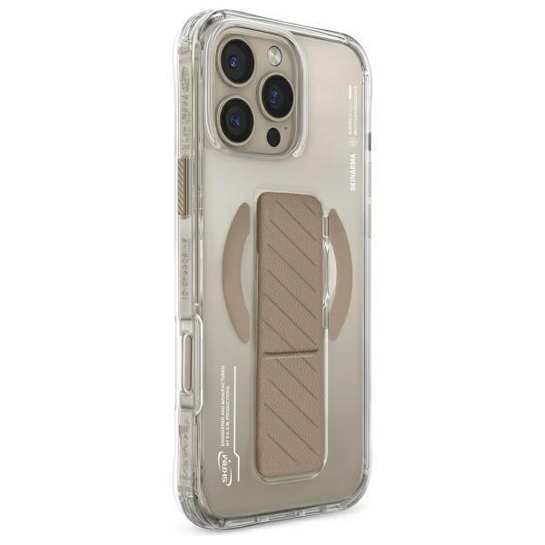 Skinarma Etui Axon Iphone 16 Pro Max     6.9 Magnetic Charging + Grip Stand Szampański/Champagne
