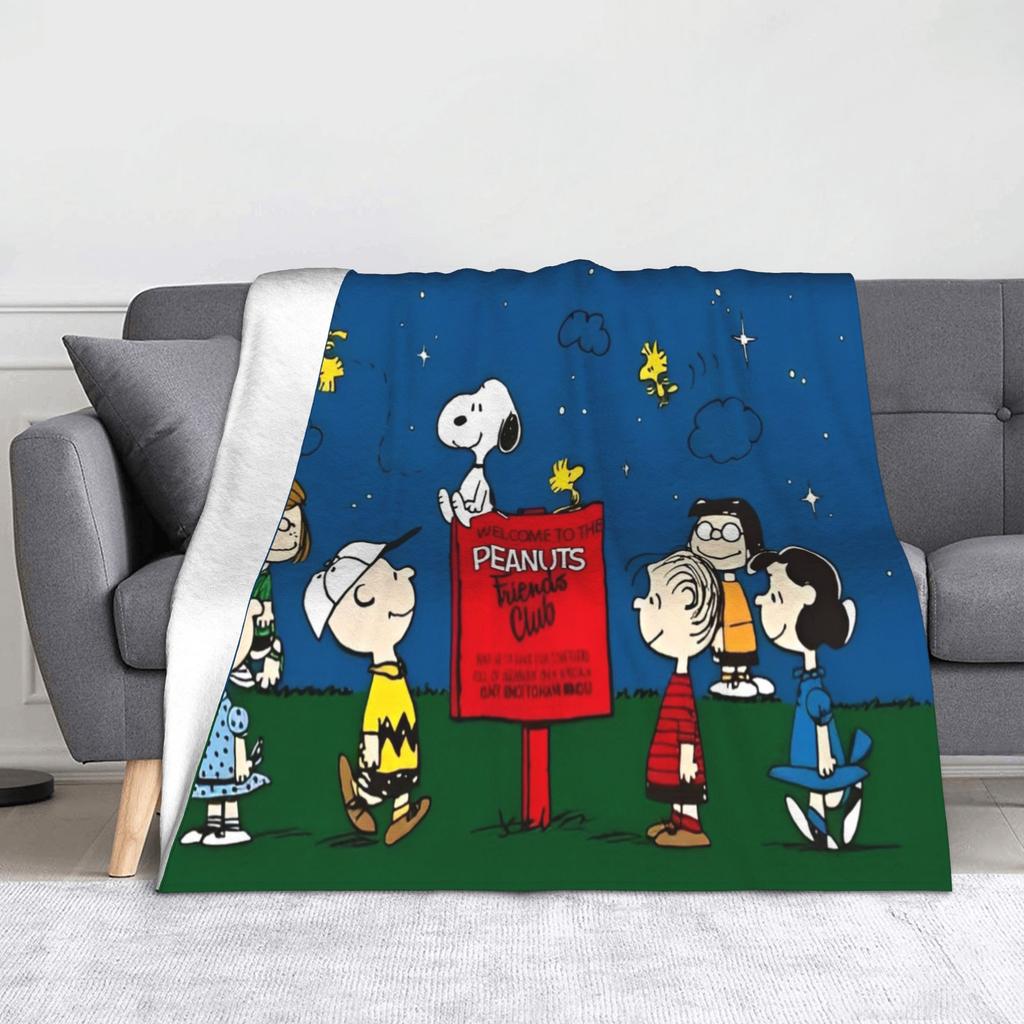 snoopys Throw Blanket for Couch cartoon dog Soft Fuzzy Plush Blanket 50x60 Inches Multiple Sizes Bedspreads for All Seasons