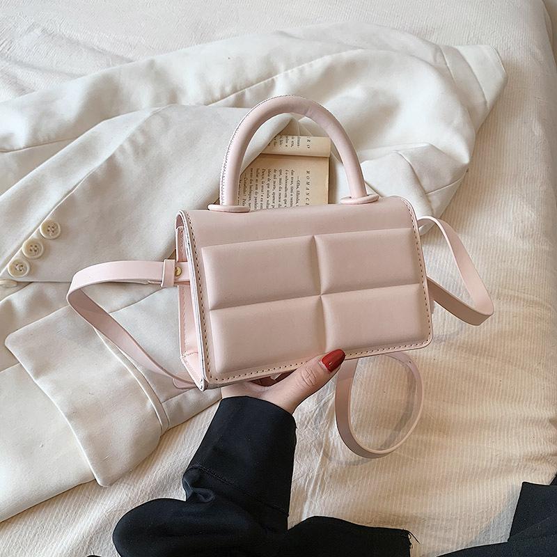 Summer New Fashion Niche Solid Color Flip Small Square Bag Portable Shoulder Oblique Span Women's Bag