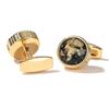 Men's Exclusive 2022 Round Gold Cufflinks - Colorful Shirt Sleeve Studs (XK22S017)