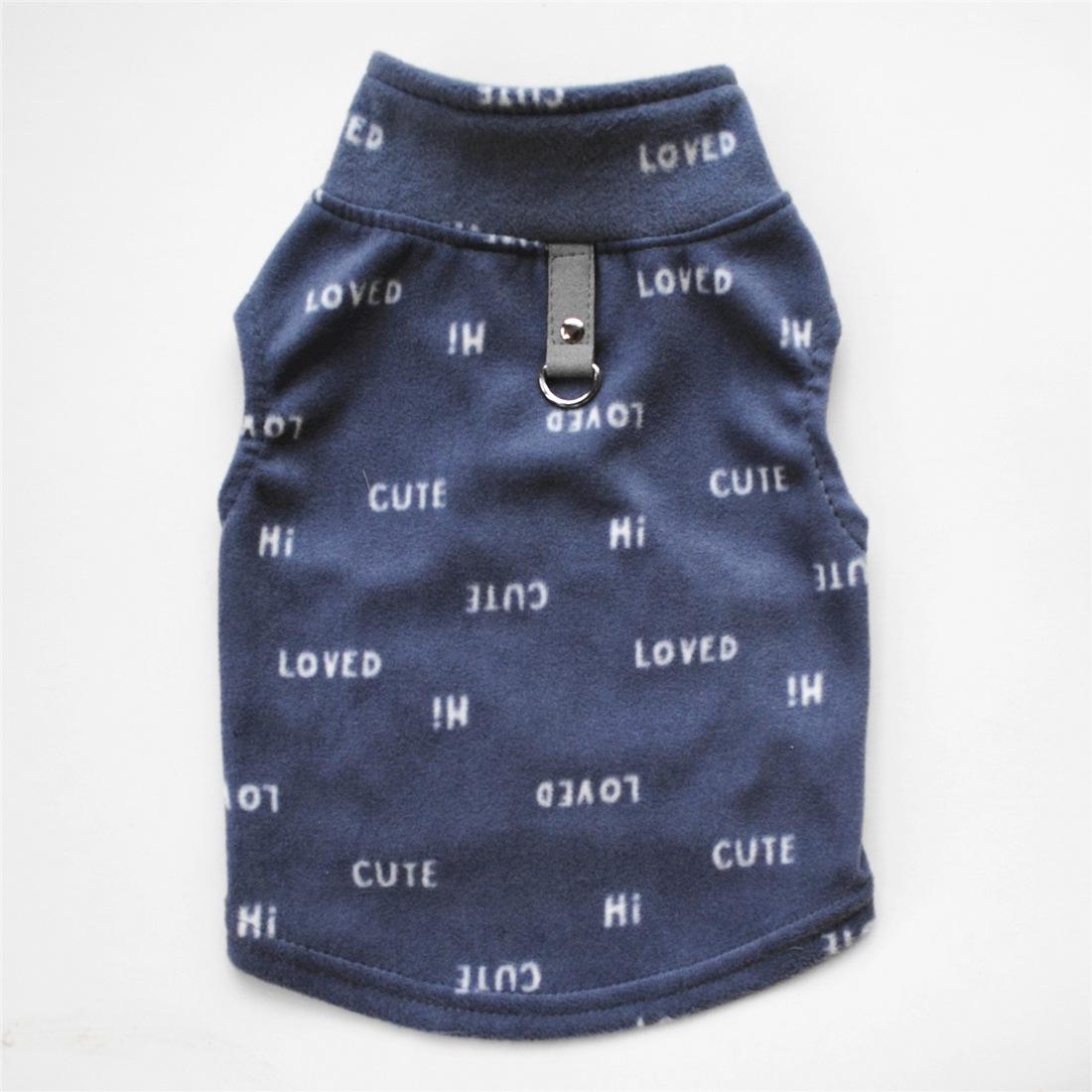 

Одежда для домашних животных, флисовая теплая пряжка для поводка на осень и зиму для собак, одежда для больших собак и щенков XS