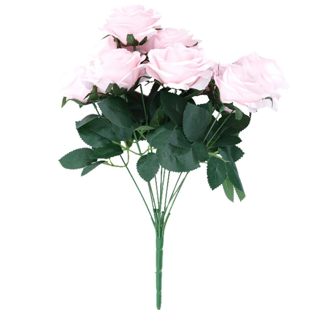 Artificial Bouquet 10 Head Rose Silk Flowers Fake Wedding Party Decor Home