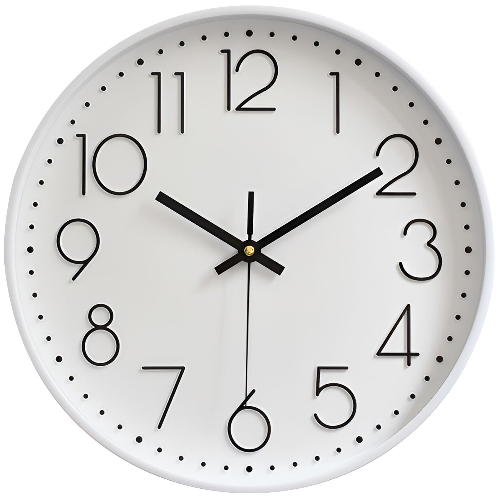 

Oblivi Wall Continuous Second Wall Hanging Room Large Easy to 30cm Clock, Non-Radio-Controlled, Stylish, Scandinavian, Hand, Quiet, Clock, Clock, белый