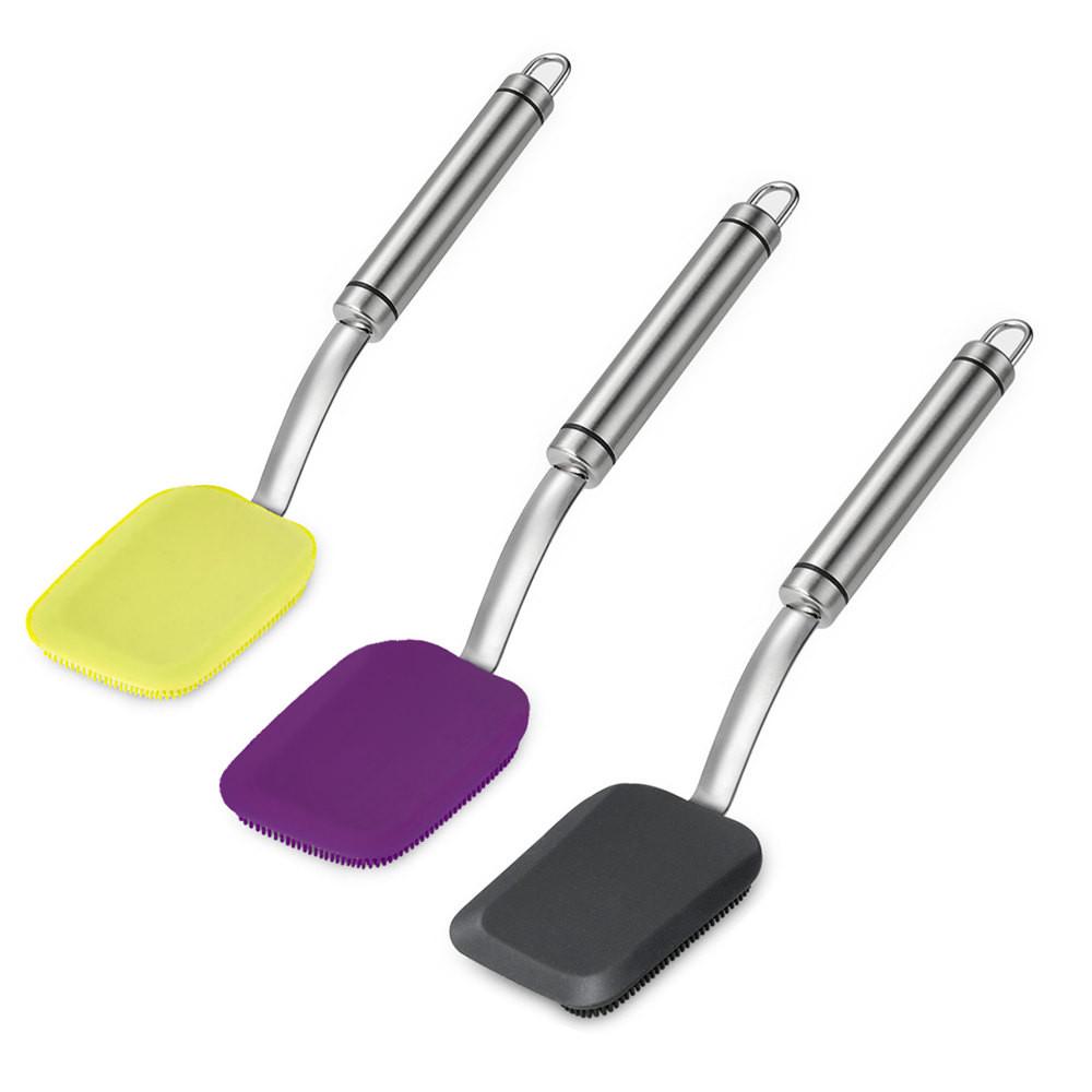 Silicone Portable Multifunction Kitchen Cleaning Tools Random Color 1Pcs Dish Brush Decontamination