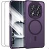 Case + 2 Tempered Glasses for Xiaomi Redmi Note 15 Pro 4G - with Magnetic Ring - Purple