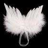 Chic Wedding Home Decoration White Angel Wings Hanging Ornament Christmas Tree Decor Feather Wing