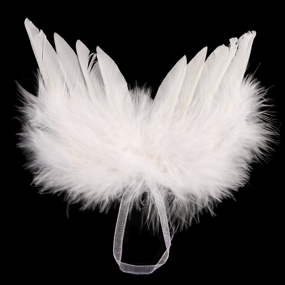 Chic Wedding Home Decoration White Angel Wings Hanging Ornament Christmas Tree Decor Feather Wing