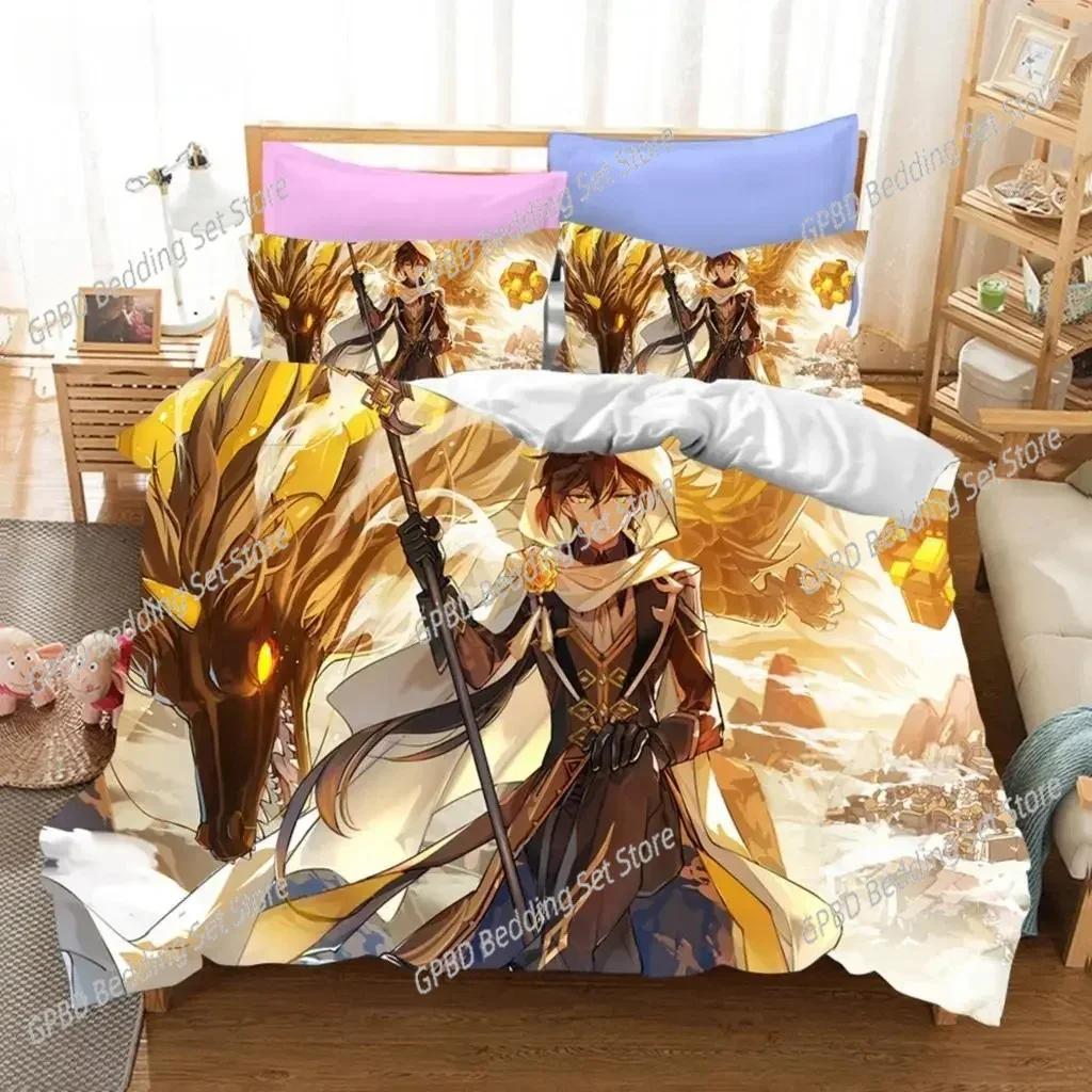 Luxury New 3D Print Game Genshin Impact Bedding Sets Keqing Xiao Duvet Cover Set Single Full Queen King Size Bed Linen