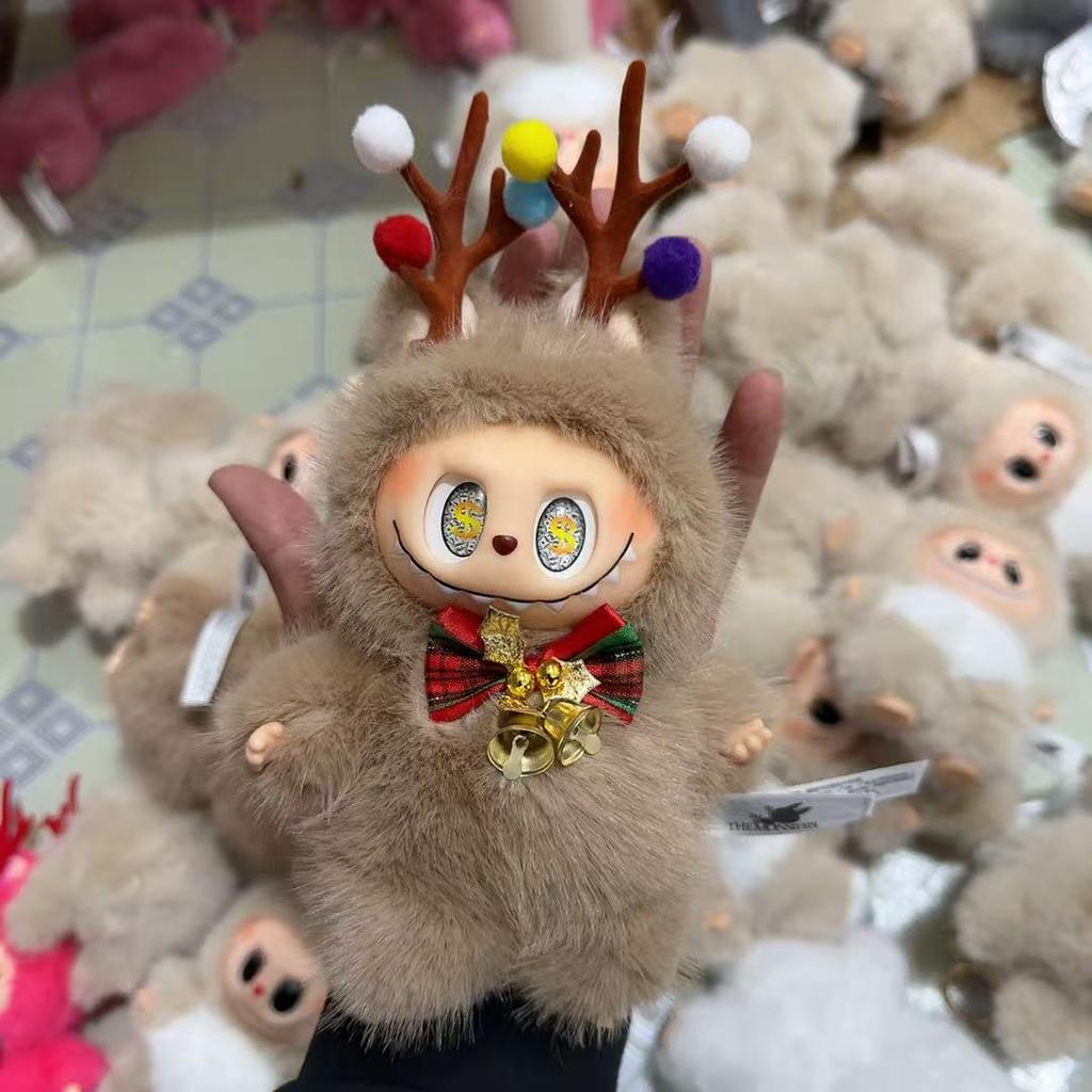 Christmas Elk Same Vinyl Face Keychain Pendant Christmas Plush Doll