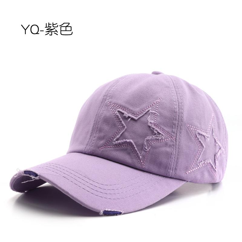 

Personalized Street Solid Color Light Board Embroidery Cap Outdoor Travel Sunscreen Shade Baseball Cap фіолетовий