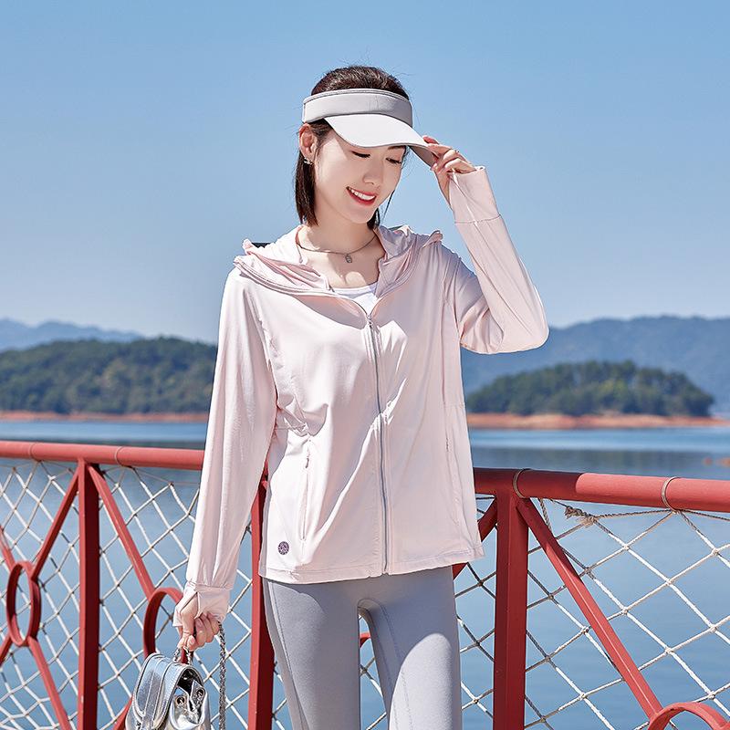 UPF + sunscreen clothing women's summer new ice silk large size fashion hooded sunscreen clothing cycling jacket thin