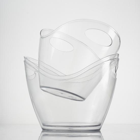 Ice Bucket for Beer Transparent Plastic Wine Cooler with Handle 4L/8L Capacity Heavy Duty Champagne Tub for Part