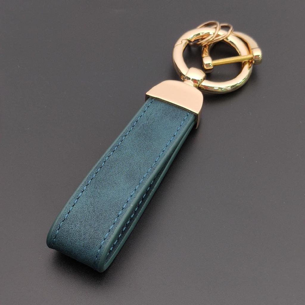 Minimalist Stainless Steel Metal Keyring Leather Car Keychain Pendant Laser Engrave Customized Name Vintage Accessory Gift