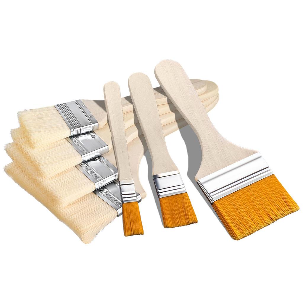 Pincel de Lã de Cerdas Macias para Folha de Ouro com Cabo de Madeira – Nylon, Cola, Óleo Protetor e Pincel para Pó
