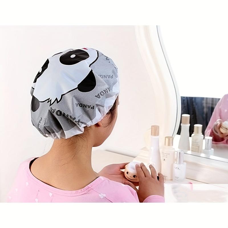 Reusable Cute Cartoon Shower Cap - Waterproof EVA Hair Cover for Hair Protection, Travel Essential