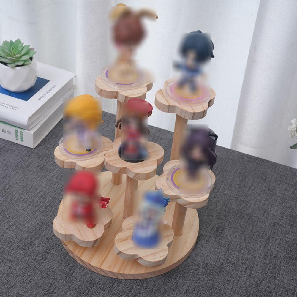 Multi Tier Desktop Display Stand Decorative Storage Rack Portable Wooden Storage Shelf Table