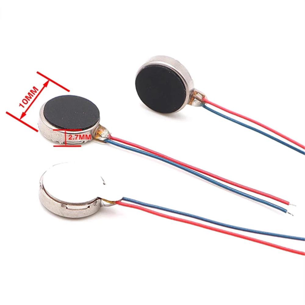 10Pcs/Lot Mini Vibration Motor DC 3V 12000rpm Flat Coin Button-Type Micro DC Vibrating Motor for Mobile Cell Phone Pager Tablet 5